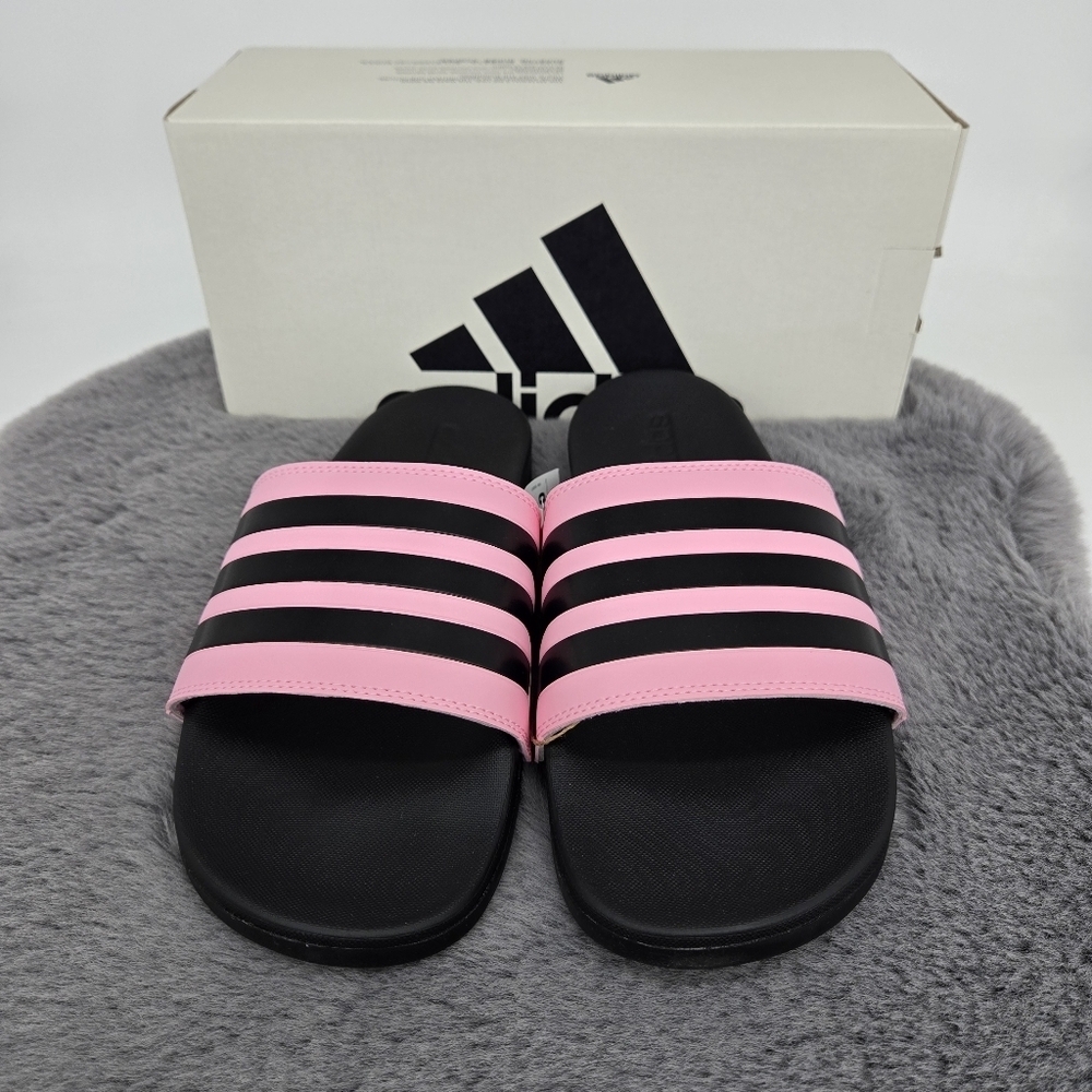 New adidas Adilette Comfort Slides True Pink Core Black Men's Shoes Size 11 - Picture 3 of 7